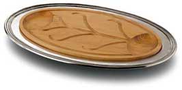Oval carving platter with insert   cm 53.5x34