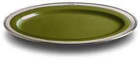 oval serving platter - green   cm 57x38