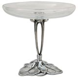 water lily footed server
