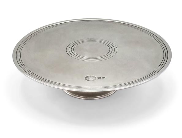 Footed cake plate, grey, Pewter, cm 25 x 6