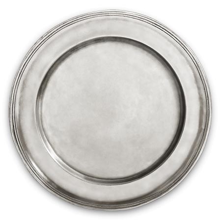 Assiette, gris, étain, cm Ø 31,5