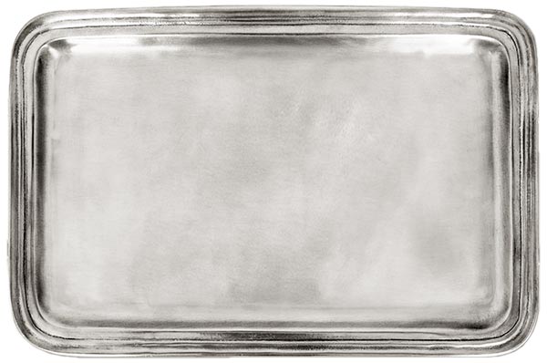 Rectangular tray, grey, Pewter, cm 27 x 17