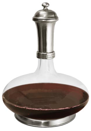 Weindekanter, Grau, Zinn und Bleifreies Kristallglas, cm h 24  lt. 1,4