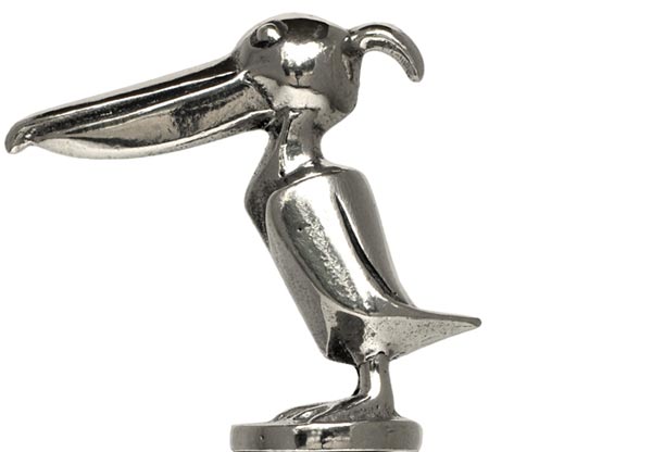 Statuette - pelican, grå, Tinn, cm h 5,4