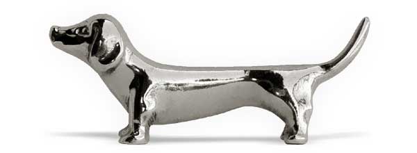 Knife rest - dachshund, grå, Tinn, cm 8.5 x h 3.5