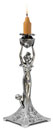 candlestick - maiden with boy   cm 34,5 left