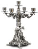 five-flames candelabra - sitting woman holding a bouquet of flowers   cm h 37 right