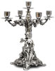 five-flames candelabra - sitting woman holding a bouquet of flowers   cm h 37 left