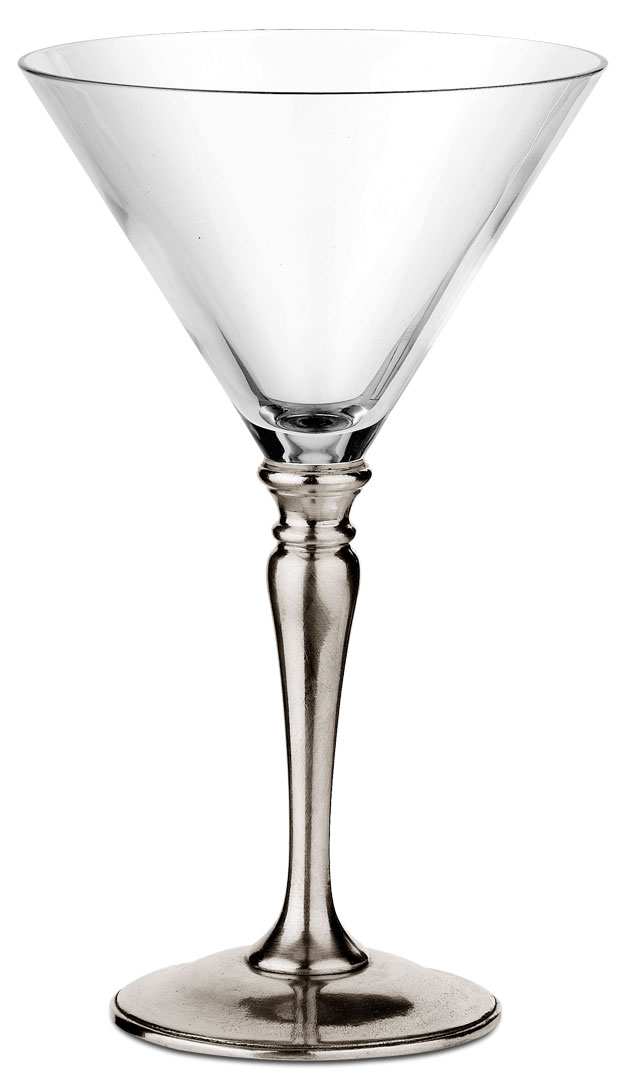 Verre à martini, gris, étain et Cristal sans plomb, cm h 19,5 x cl 30 by  Cosi Tabellini.