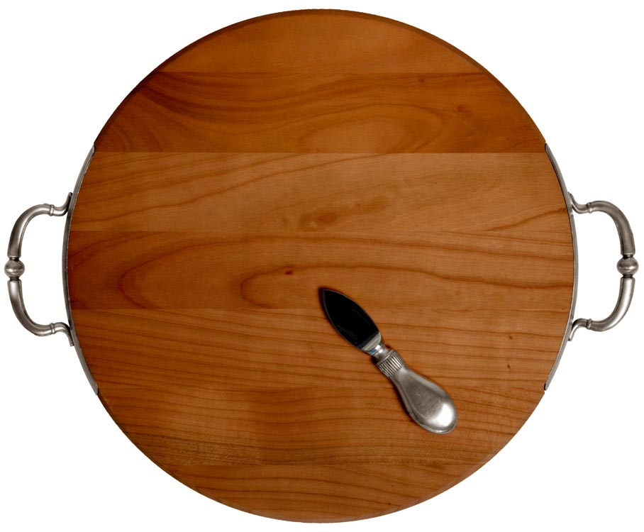 Tabla de madera para picar (cerezo), gris y rojo, Estaño y Madera